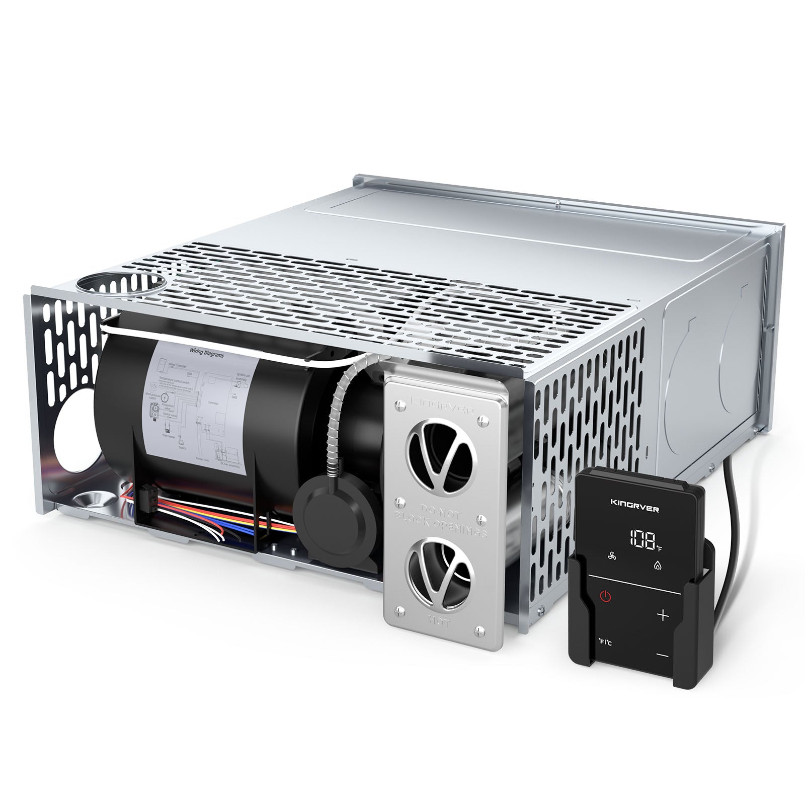 KINGRVER 25,000 BTU Powerful RV Furnace,HF25-E Heater,LP Gas