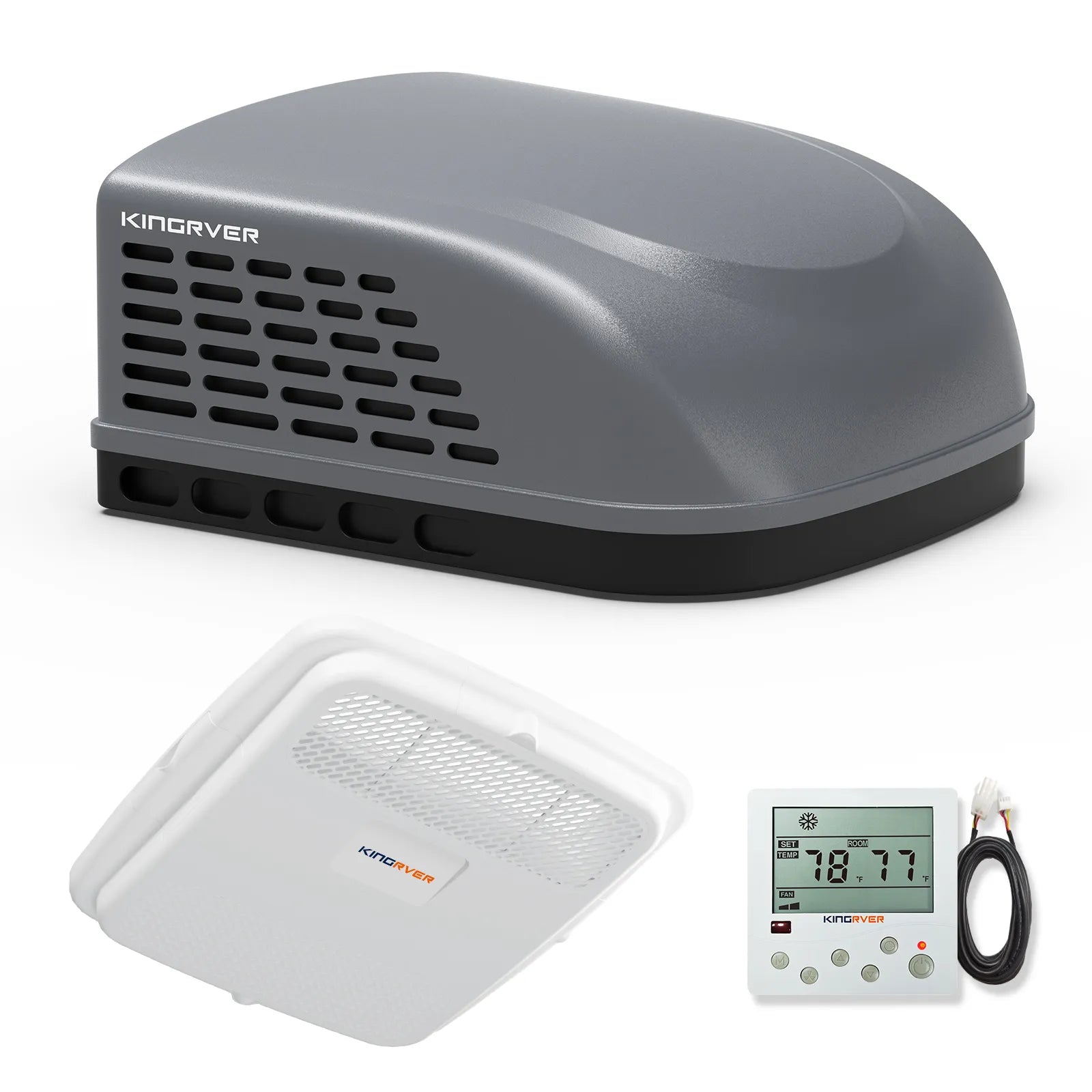KingRver 18,000 BTU RV Rooftop Air Conditioner, Fast Cool | Ducted & Non-Ducted Compatible