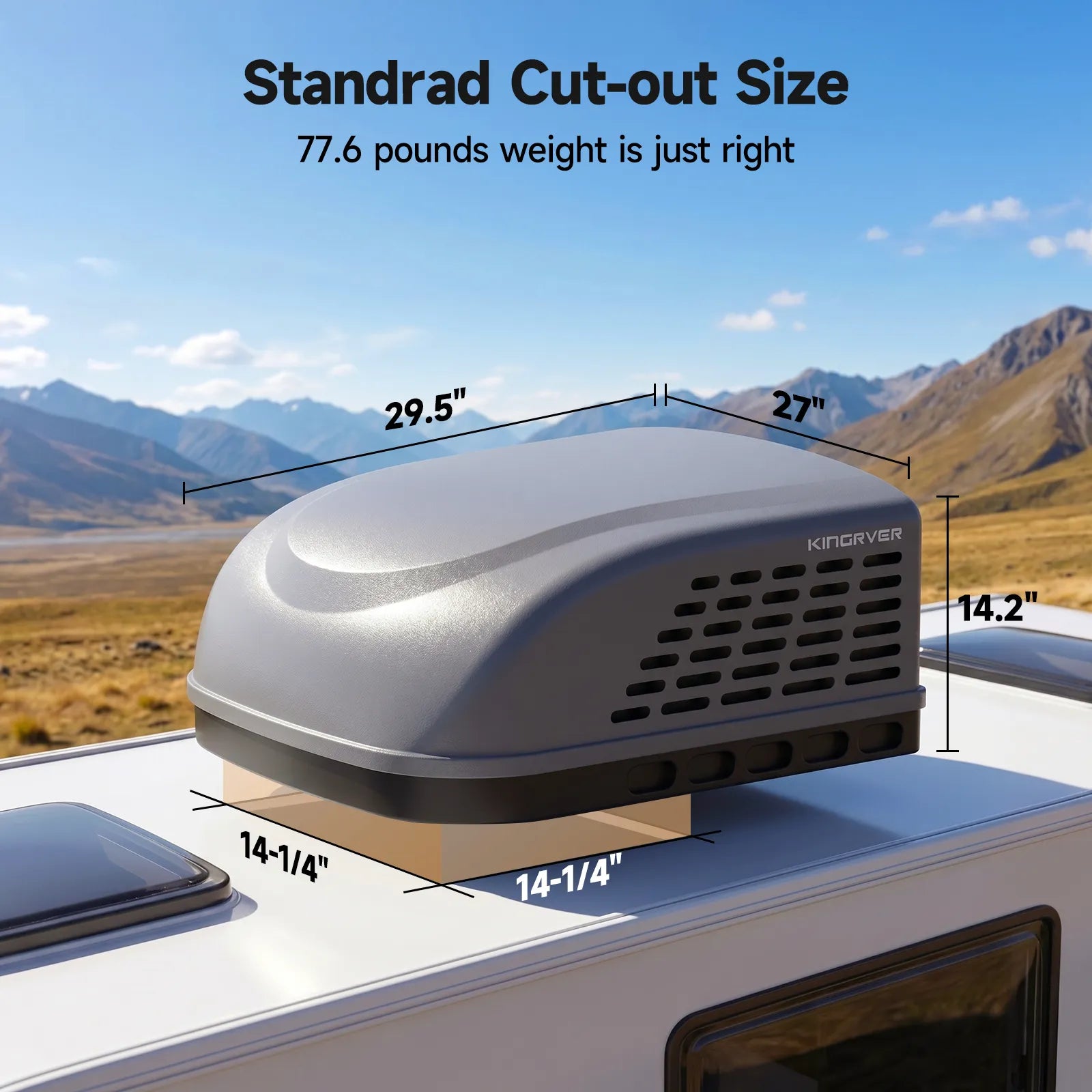 KingRver 18,000 BTU RV Rooftop Air Conditioner, Fast Cool | Ducted & Non-Ducted Compatible
