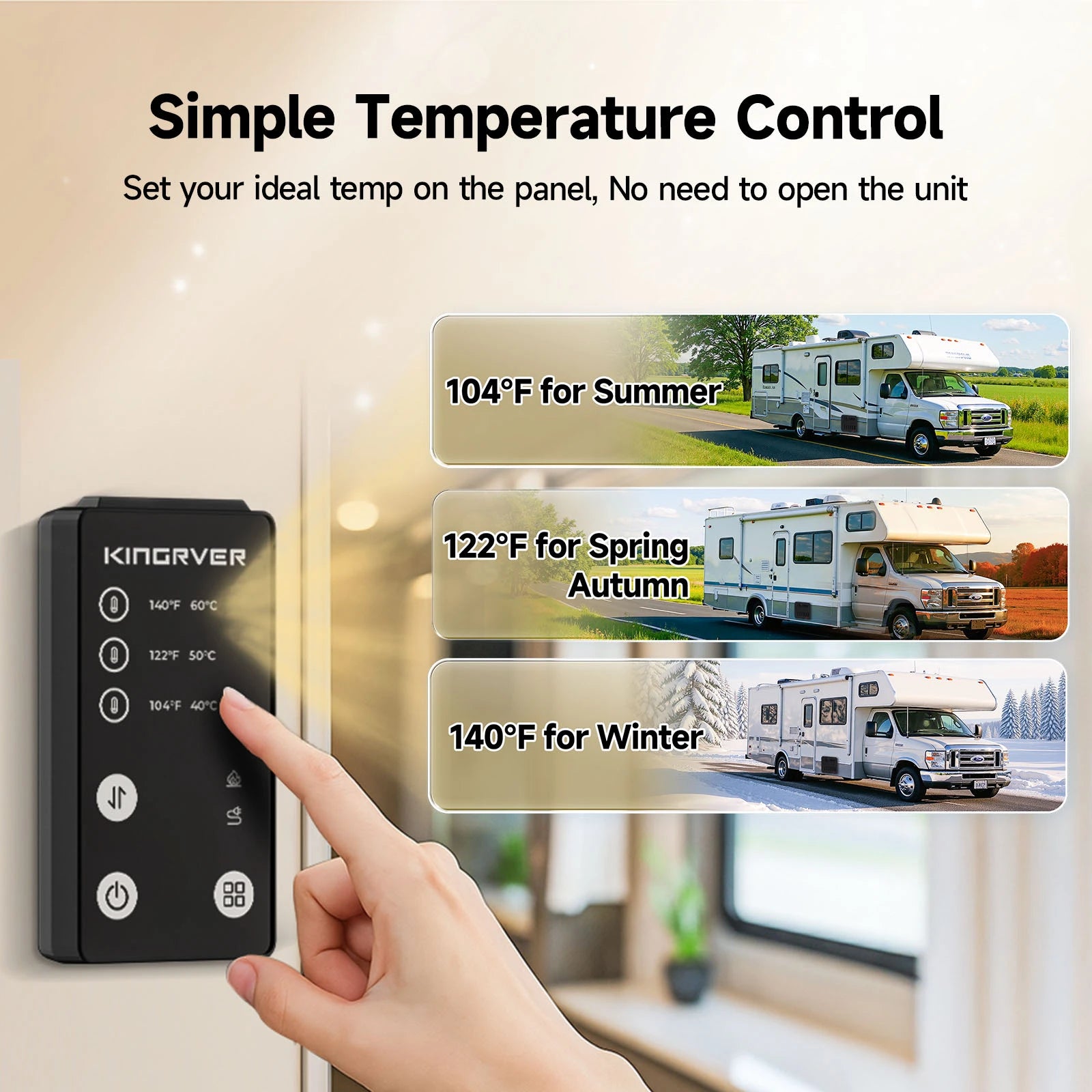 KINGRVER 6 Gallon RV Hybrid Tank Water Heater, Electric & Gas Heating Options, Porcelain Lined Steel Tank with Direct Spark Ignition (DSI)