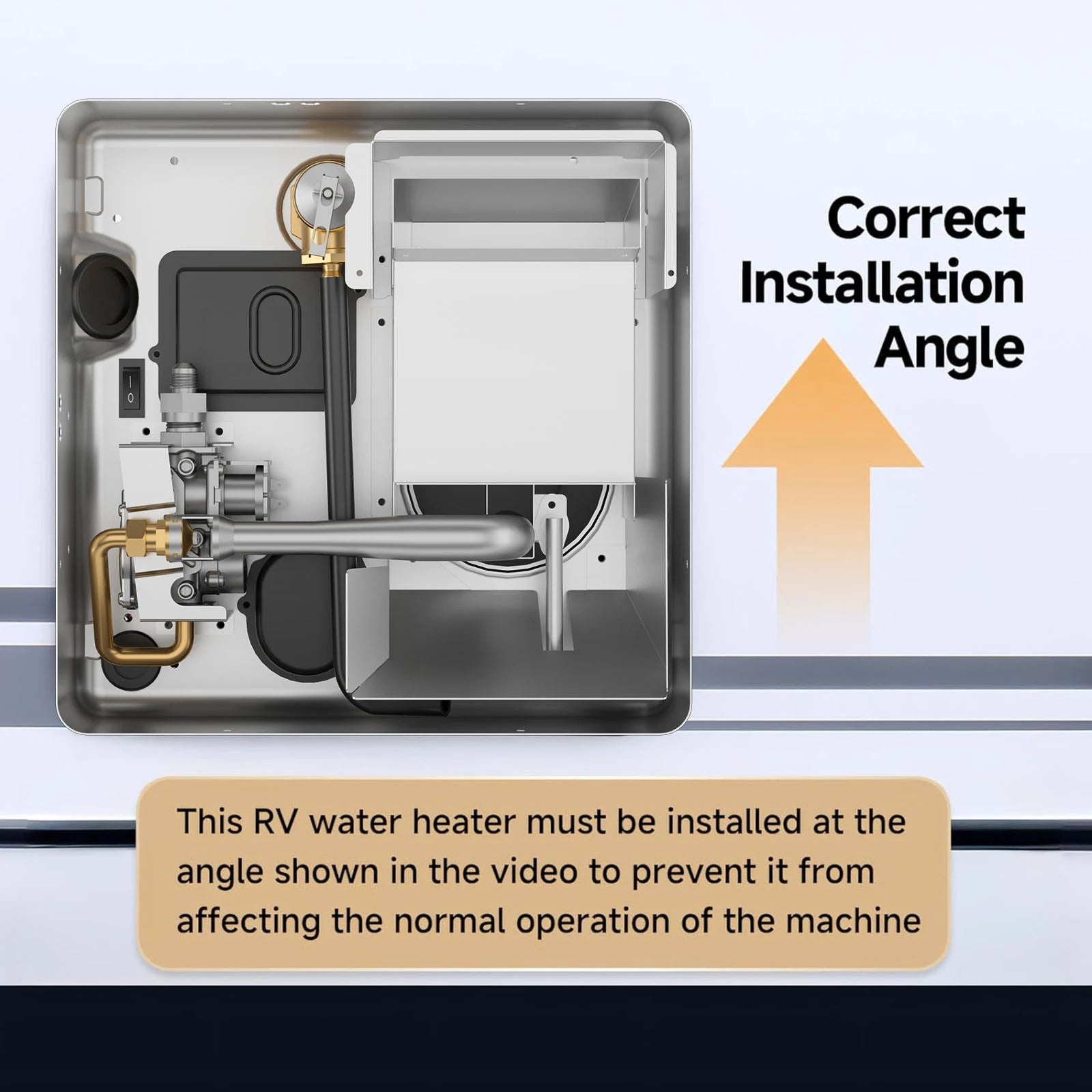 KINGRVER 6 Gallon RV Hybrid Tank Water Heater, Electric & Gas Heating Options, Porcelain Lined Steel Tank with Direct Spark Ignition (DSI)