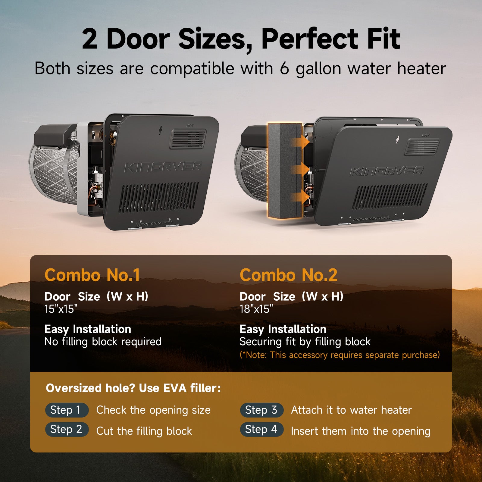 KingRVer RV Tank Water Heater Door - 15 x 18 inches