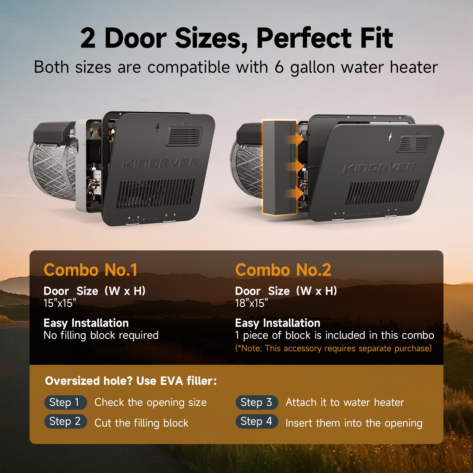 KingRVer RV Tank Water Heater Door - 15 x 18 inches