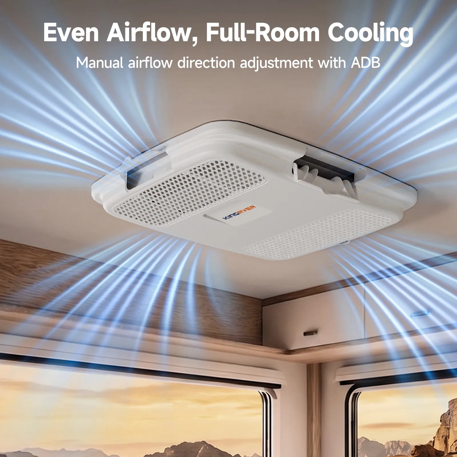 KingRver 18,000 BTU RV Rooftop Air Conditioner, Fast Cool | Ducted & Non-Ducted Compatible