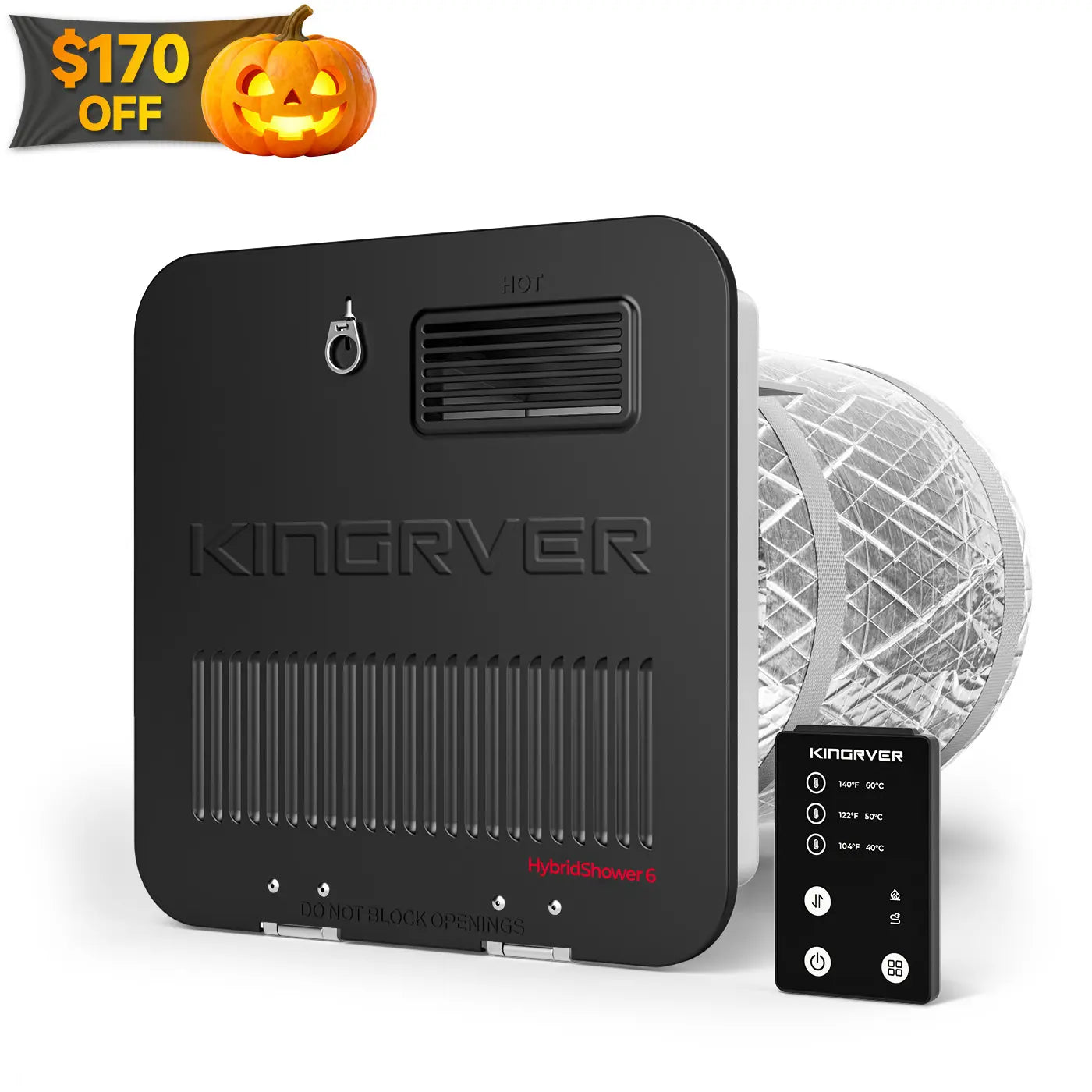 KINGRVER 6 Gallon RV Tank Water Heater | HybridShower 6 – RV Gas and Electric Water Heater with Built-in Magnesium Anode Rod