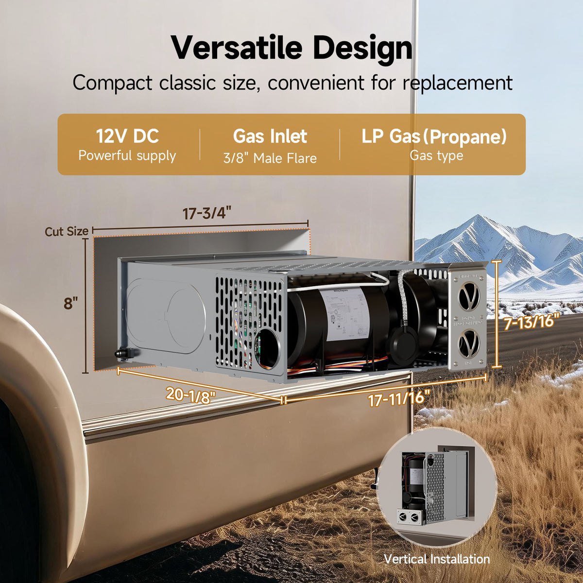 KINGRVER 35,000 BTU Powerful RV Furnace, HF35-E Heater, LP Gas
