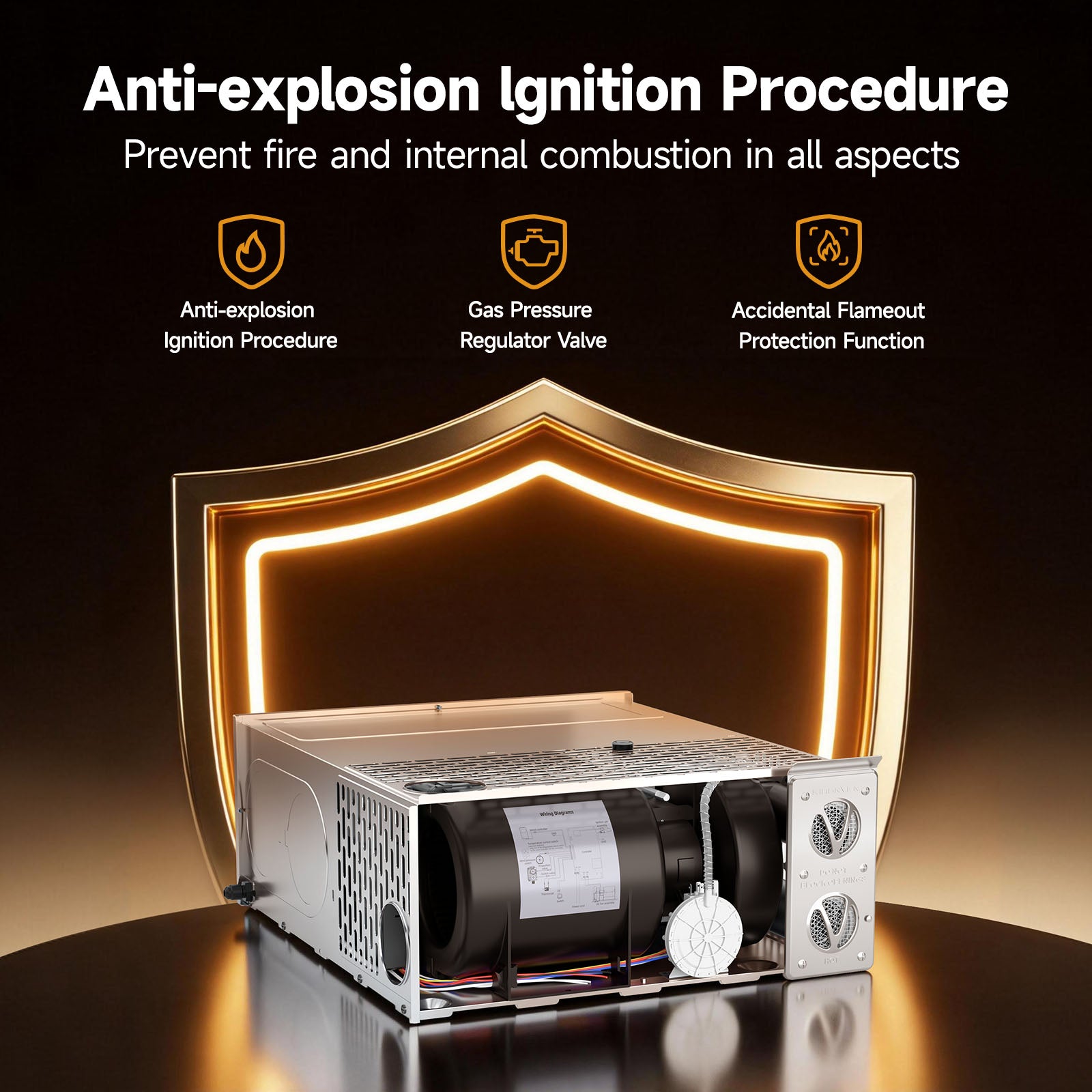 KINGRVER 35,000 BTU Powerful RV Furnace, HF35-E Heater,LP Gas