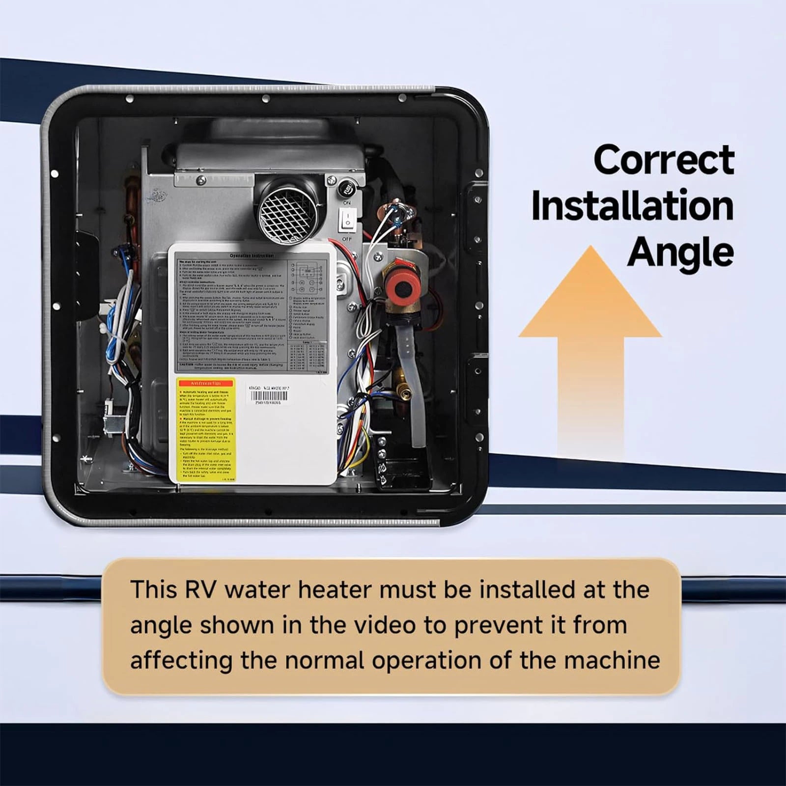 RV Tankless Water Heater with Mixing Valve, 65,000 BTU Instant Hot Water, 2.5 GPM Propane Gas, Camper Water Heater with Wired Controller