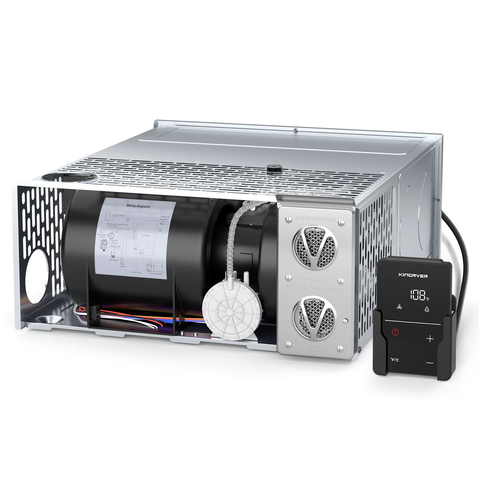 KINGRVER 25,000 BTU Powerful RV Furnace,HF25-E Heater,LP Gas